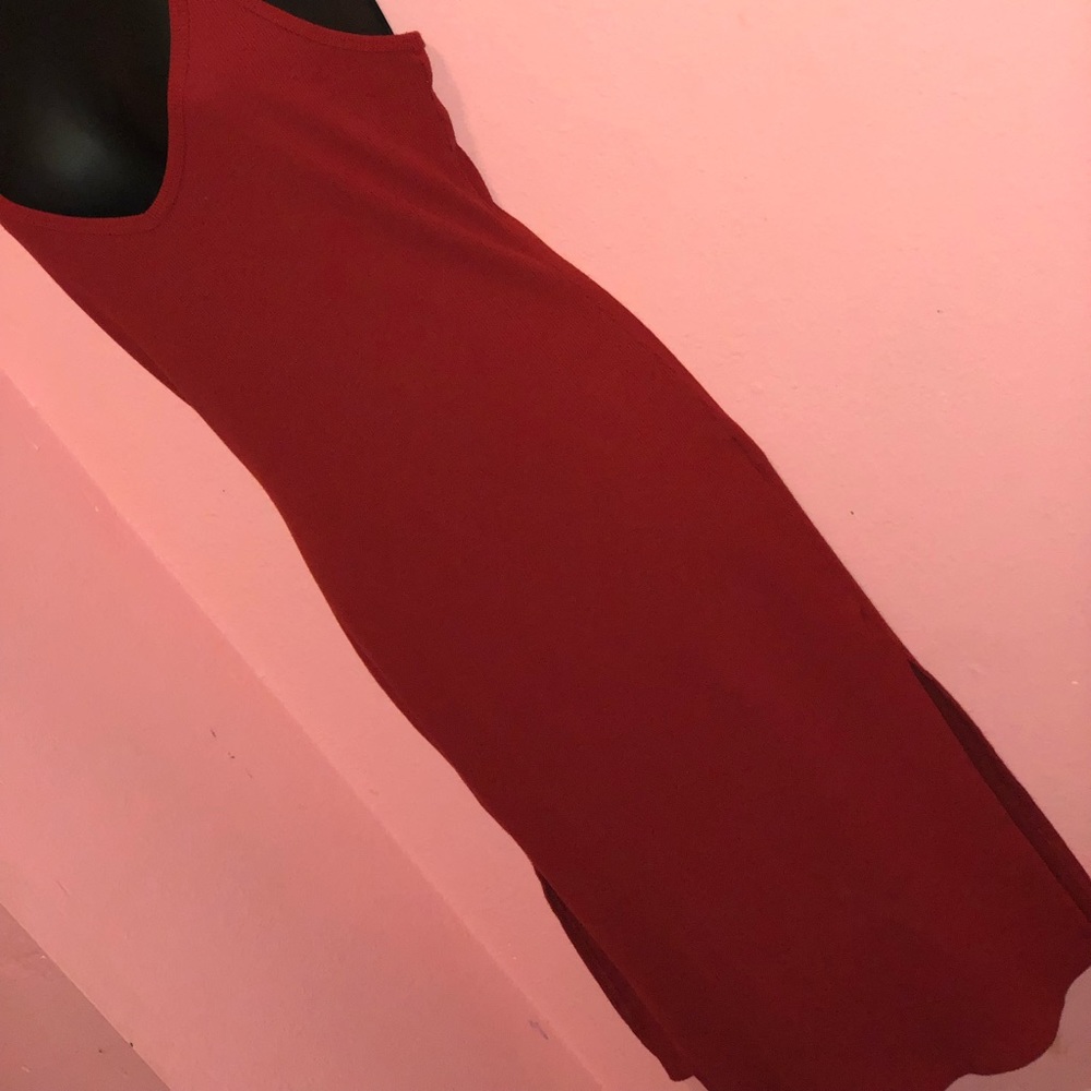 👗Red Strapless Fire Dress